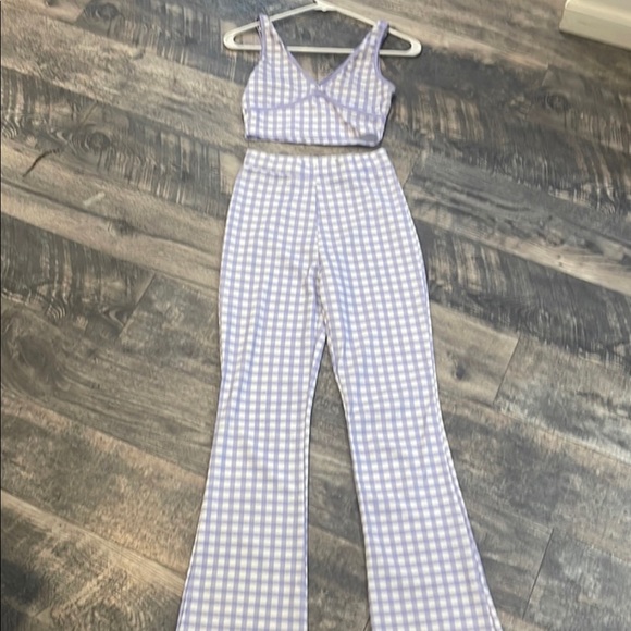 LAVENDER CHECKERED MATCHING SET - Picture 1 of 1
